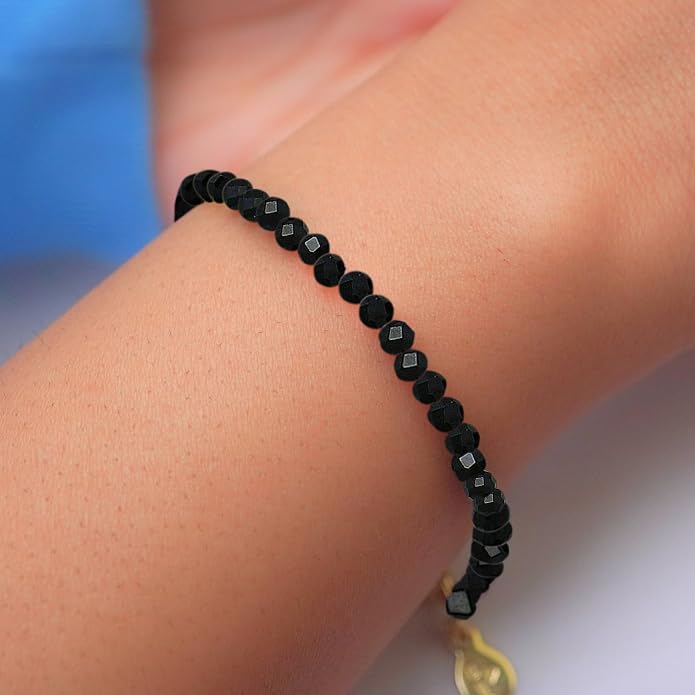 Faceted Bracelet for Women, Certified 925 Sterling Silver with 18K Gold Vermeil Healing Crystal Bracelets for Women - Crystals and Healing Stone Bracelet Women Jewelry for Gift