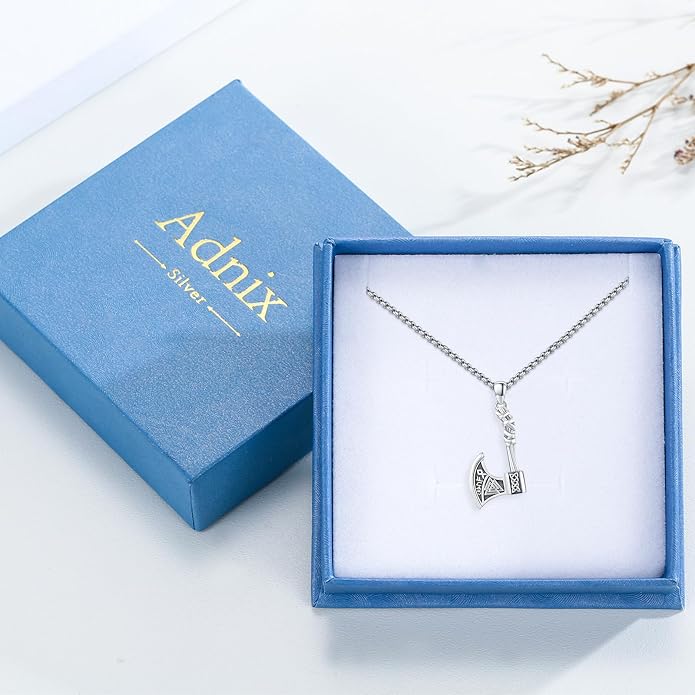 Viking Necklace 925 Sterling Silver Celtic Nordic Runes Amulet Necklace Viking Jewelry for Men Women