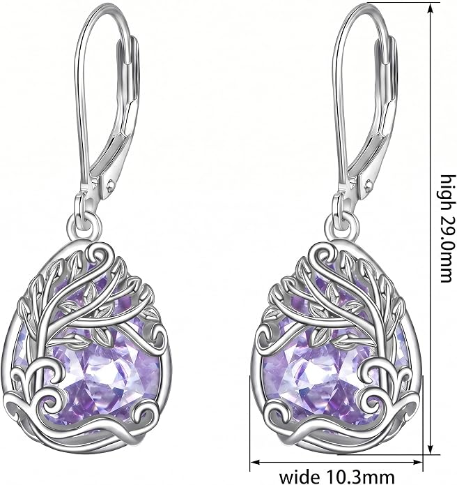 Teardrop Tree of Life/Filigree Earrings for Women Dangle Leverback Earrings Jewelry Gift Anniversary For Her