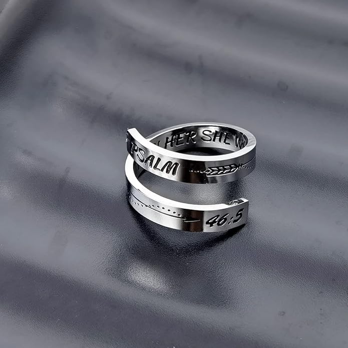 Inspirational Rings for Women Statement Stainless Steel Spiral Wrap Twist Ring Encouragement Personalized Jewelry Birthday Gifts