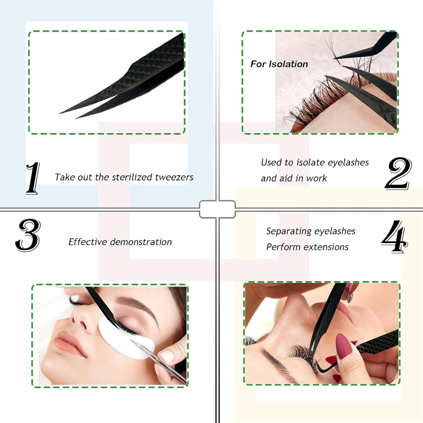 Lash Tweezers for Isolation, Pointed Craft Tweezers For Women Lash Extension Tweezer Eyelash Extension Supplies Japanese Steel (Black-Dolphin tweezers)