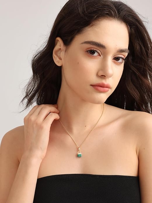 FRUMOS Gold Plated Necklace for Women, Dainty Layered Chain Necklace, Fashion Jewelry for Daily Wear