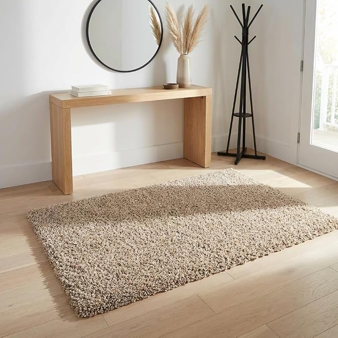Unique Loom Solid Shag Collection Area Rug (3' 3" x 5' 3" Rectangle, Taupe)