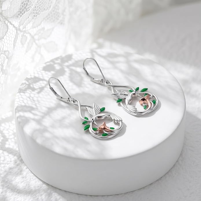 Silver Earrings Women Dangle Filigree/Abalone Shell/Turquoise Cowgirl Earrings Cat/Hummingbird/Chicken/Celtic Knot/Butterfly Jewelry Birthday Gifts for Women