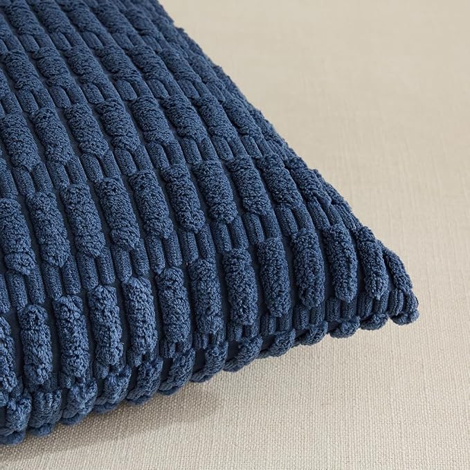 Fancy Homi 4 Packs Decorative Throw Pillow Covers for Living Room Couch Bed, Modern Farmhouse Boho Home Décor Accent Cushion Case, 18" x 18", Dusty Blue