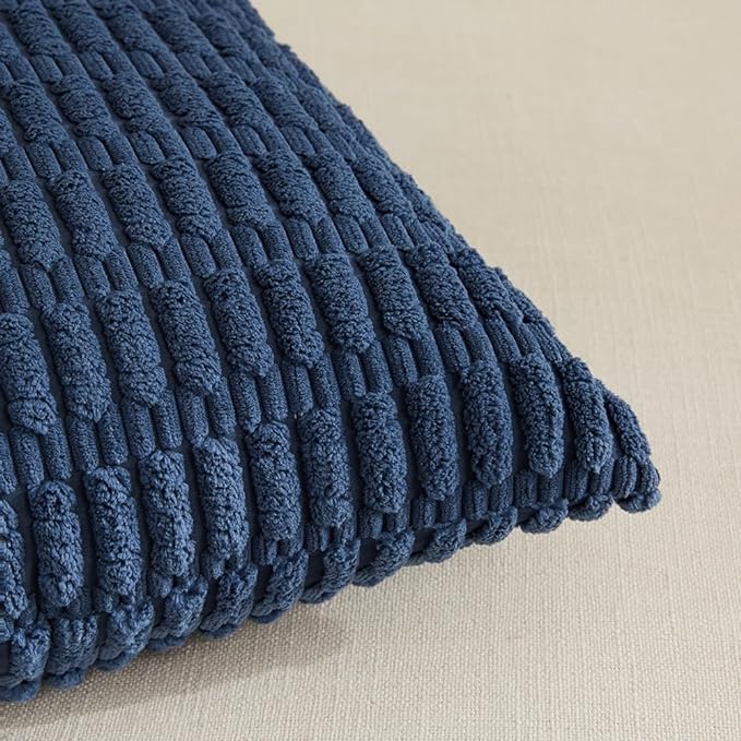 Fancy Homi 4 Packs Decorative Throw Pillow Covers for Living Room Couch Bed, Modern Farmhouse Boho Home Décor Accent Cushion Case, 14" x 14", Dusty Blue