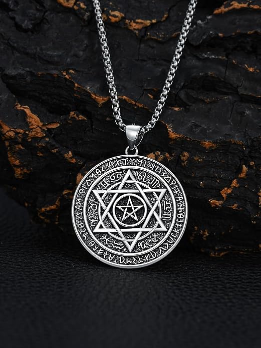 Viking Necklace for Men 925 Sterling Silver Viking Wolf/Thors Hammer/Vegvisir/Tree of Life/Compass Pendant Norse Necklace Amulet Talisman Christmas Gifts for Him Her