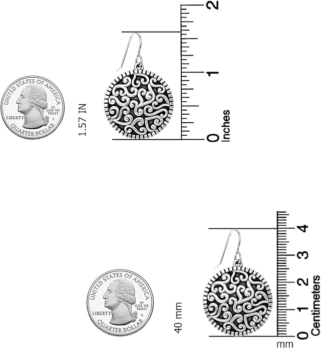LeCalla 925 Sterling Silver Filigree Dangle Drop Earrings | Lightweight Antique Balinese Teardrop Dangle Drop Earring for Women