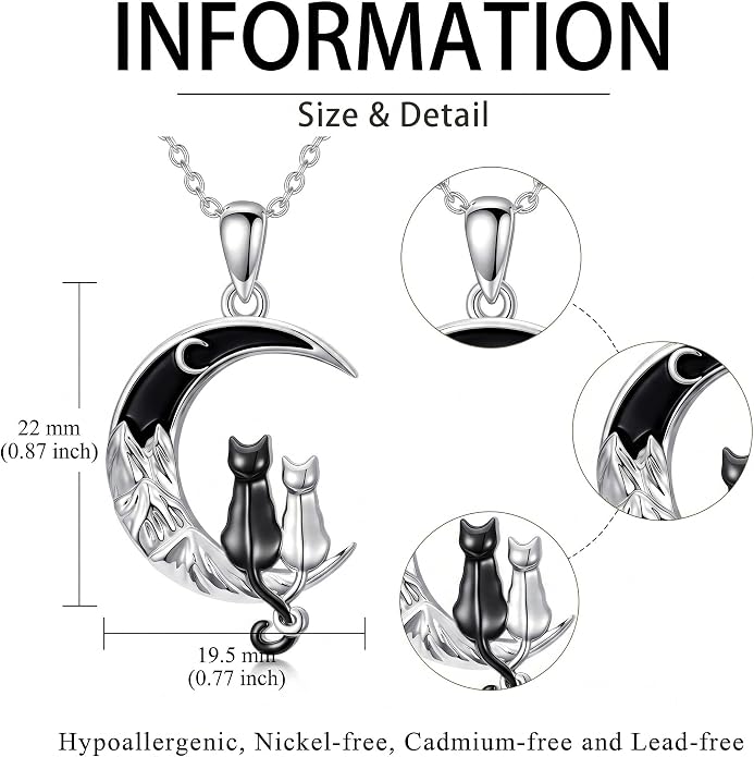 Tree of Life/Cat/Horse/Turtle/Sun/Cow Pendant Crescent Moon Necklace Anniversary Graduation Birthday for Grandma Women Wife Daughter(with Gift Box)