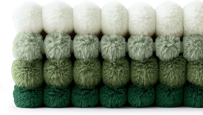 MIULEE Faux Fur Plush Decorative Throw Pillow Covers 20x20 Set of 4, Spring Modern Soft Fuzzy Striped Cushion Covers for Sofa Couch Bed Living Room Cozy Home Decor,Green