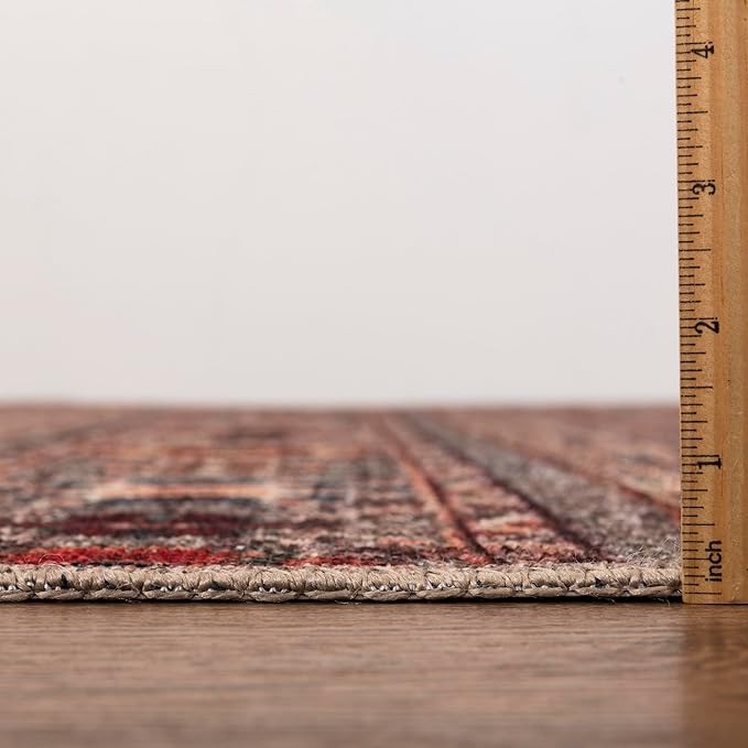Keen Home Design 30"x120" Rug - Machine Washable Runner with Non-Slip Backing, Ideal for Hallway, Entryway, Kitchen, Laundry Room - Vintage, Easy Clean, Durable, Low Pile Rug - (2'6" x 10')