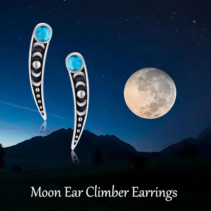 Ear Climbers Earrings for Women Sterling Silver Vintage Ear Crawler Earrings Jewelry Gifts for Women