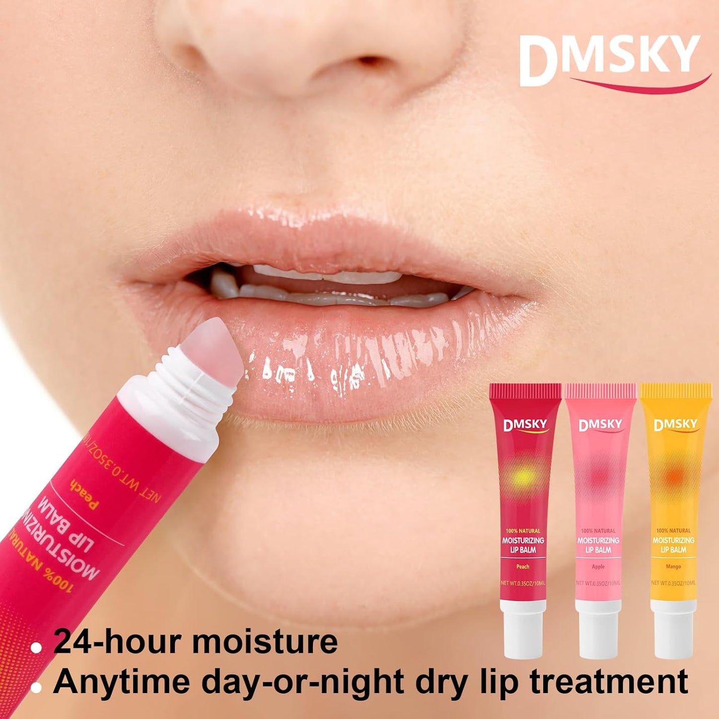Dmsky 36 Pack Lip Gloss Bulk, Squeeze Clear Lip Gloss Set with Shea Butter, Moisturizing High Shine Glossy Lip Oil for Dry Chapped Lips-12 Flavors