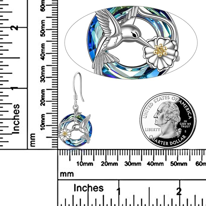 POPLYKE Dragonfly Butterfly Hummingbird Sunflower Earrings 925 Sterling Silver Abalone Shell Moonstone Leverback Earrings Jewelry