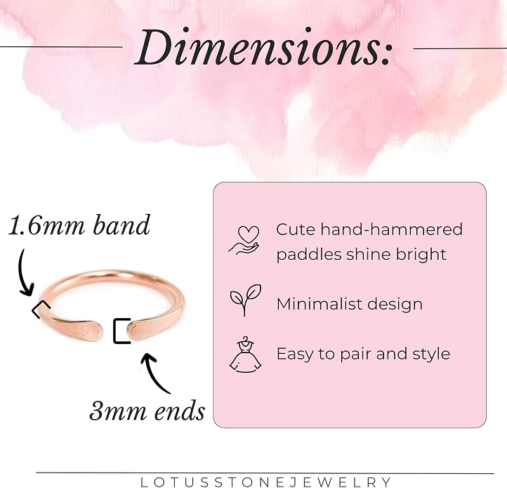 LOTUS STONE JEWELRY Smooth Hammered Gold Horseshoe Ring, Handmade Cuff Ring for Knuckle or Midi Wear