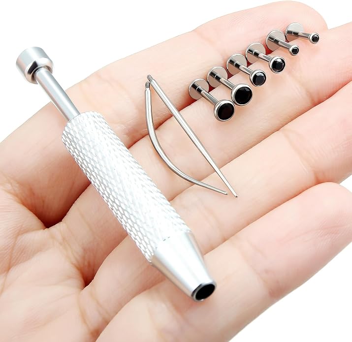 Jenxnjsjo F136 Titanium 20/18/16g Earrings Nose Lip Rings Studs Labret Medusa Tragus Helix Conch Cartilage Piercing Jewelry for Women