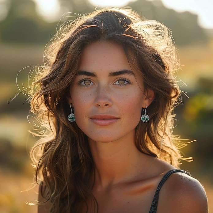 Vito 925 Sterling Silver Teardrop Earrings for Women, Moonstone Turquoise Drop Dangle Earrings Cat Snake Turtle Tree of Life Leverback Earrings Boho Jewelry Gift for Mom Wife