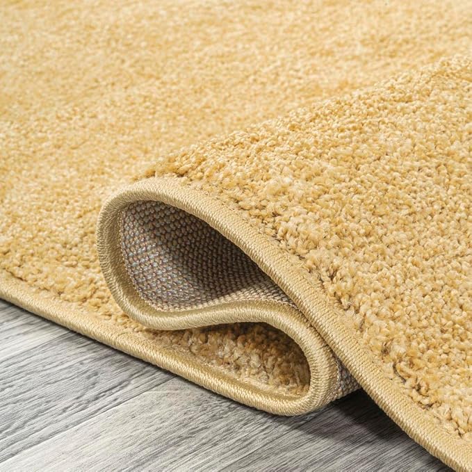 JONATHAN Y Haze Solid Low-Pile Mustard 3x5 Oval Indoor Area Rug, Coastal,Bohemian,Minimalist,Classic, Easy-Cleaning for Living Room,Bedroom,Kitchen,Pet Friendly,Non-Shedding (SEU100B-3OV)