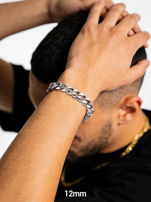 PROSTEEL Stainless Steel Bracelets for Men Women, Gold/Silver/Black, Cuban Link Bracelet Adjustable, Jewelry with Gift Box