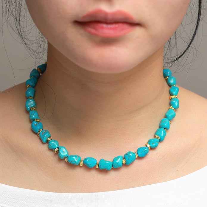 14K Gold Plated Paper Clip Chain Link Necklace Satellite Cross Key Starfish Turquoise Heart Necklace for Women