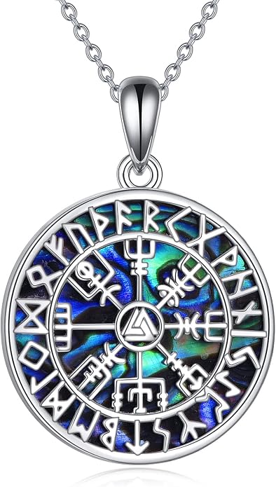 YAFEINI Sterling Silver Viking Jewelry Viking Compass Weapon Spearhead Talisman Pendant Necklace, Viking Jewelry Gift for Women Men