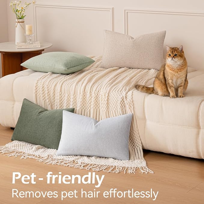 a moment Waterproof Throw Pillow Covers Set of 4,20x12 Inch Outdoor Stain Resistant Pet Friendly Pillowcases Cushion Covers for Patio Sofa and Living Room,Forest's Whimsy