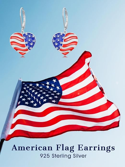 Seiyang Dangle Earrings 925 Sterling Silver Animal/American Flag/Turquoise Dangle Drop Earrings Jewelry Gifts for Women