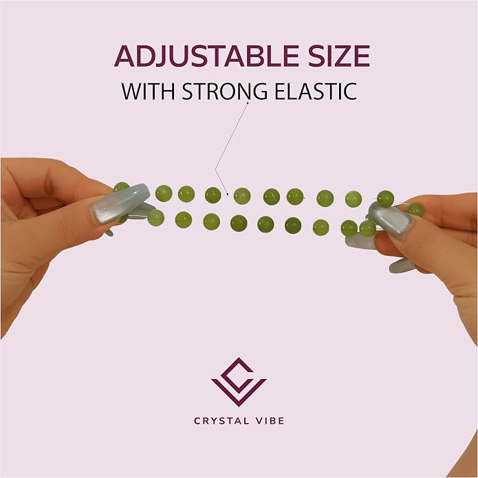 Crystal Vibe - Healing Crystal Bracelet for Women & Men | Natural Gemstone Bead Bracelet | Adjustable Handmade Energy Stone Bracelet | Bracelet for Meditation, Yoga & Daily Wear | Multiple Types