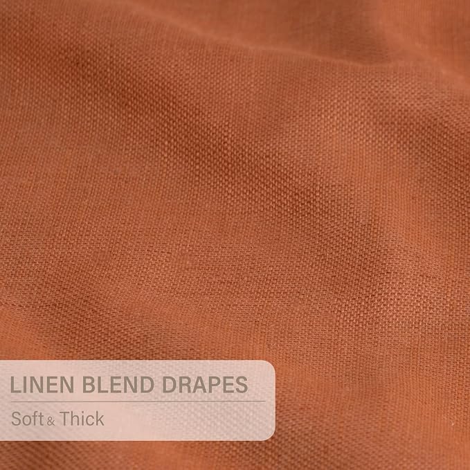 CAPALOCA Pinch Pleated Curtains Blackout, Linen Blackout Curtains 84 inches Long 2 Panels Set for Bedroom, Thermal Insulated Pinch Pleated Drapes for Living Room, 40" W x 84" L (Pack of 2), Orange