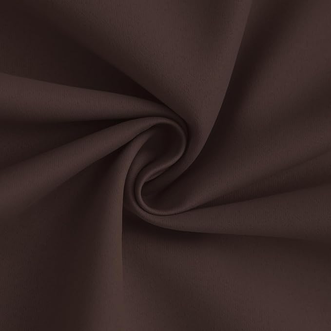 Yakamok Brown 100% Blackout Curtain Panels 84 inches, 50" Wide, 2 Panels | Blackout Curtain Panels for Bedroom, 2 Thick Layers Grommet Top Thermal Insulated Drapes with White Back for Living Room