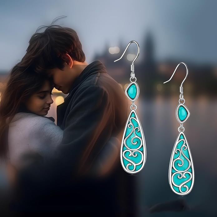 TIGER RIDER Abalone Shell 925 Sterling Silver Dangle Earrings Lightweight Filigree Dangle Drop Earrings for Women