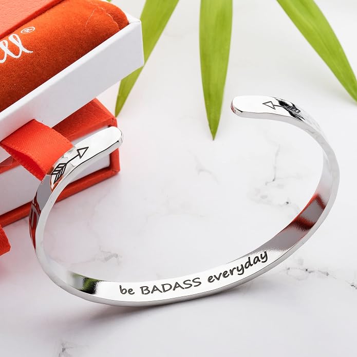 Carviell Bracelet - Gifts for Women – Inspirational, Friendship, Love, Mom, Daughter, Sister, Christian, Graduation, Memorial & Wedding Gifts – 100+ Phrases – Stainless Steel, Gift-Ready