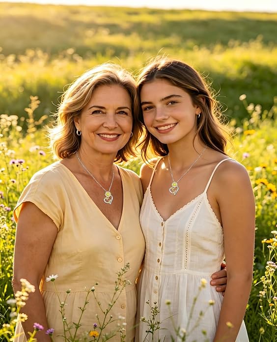 Anniversary Birthday Gifts for Women - Heart Birthstone Necklace: 925 Sterling Silver Rose/White/Yellow Gold Pendant Necklaces Gold Jewelry Gift for Wife Girlfriend Mom Daughter Grandma