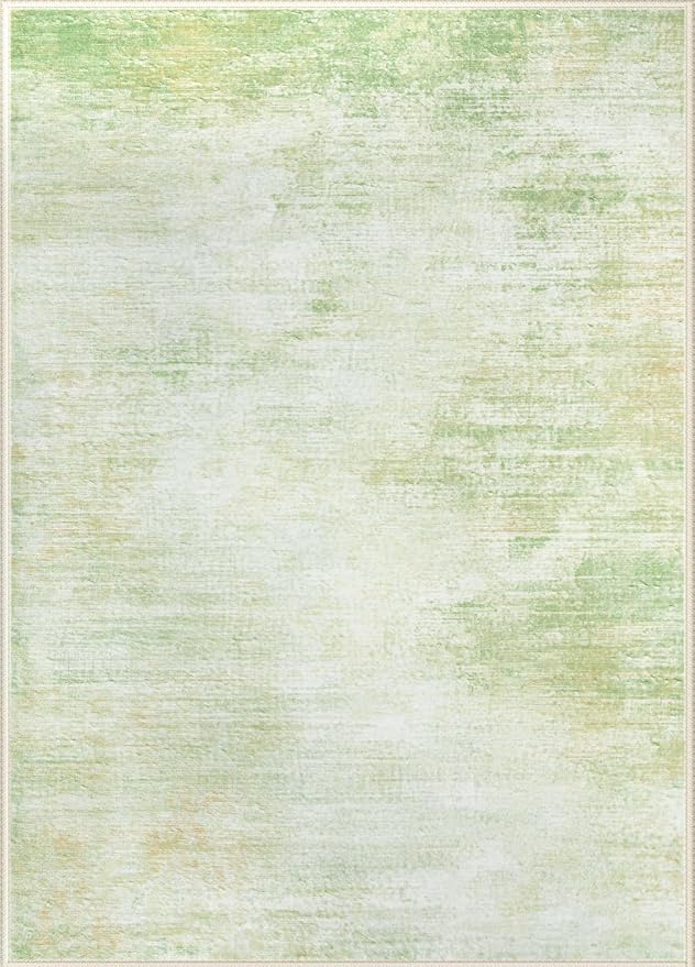 Area Rugs 8x10 Living Room: Washable Rug Modern Abstract Large Rugs Soft Non Slip Neutral Rug Stain Resistant Indoor Carpet for Bedroom Kitchen Dining Room Home Office Rugs(Green,8'x10')
