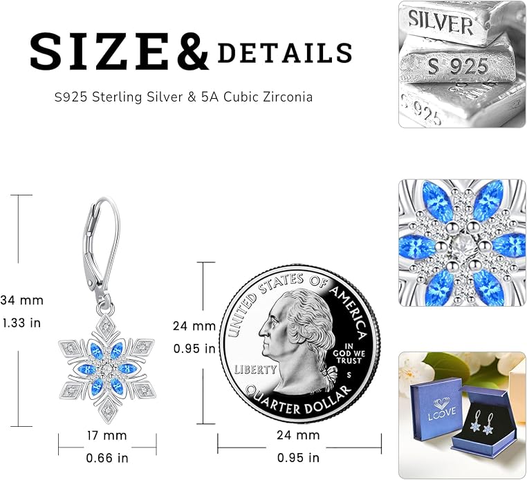 Dangle Earrings Sterling Silver Moonstone/Turquoise/CZ/Crystal Earrings for Women Tree of Life Animal Filigree Leverback Earrings Jewelry Gifts