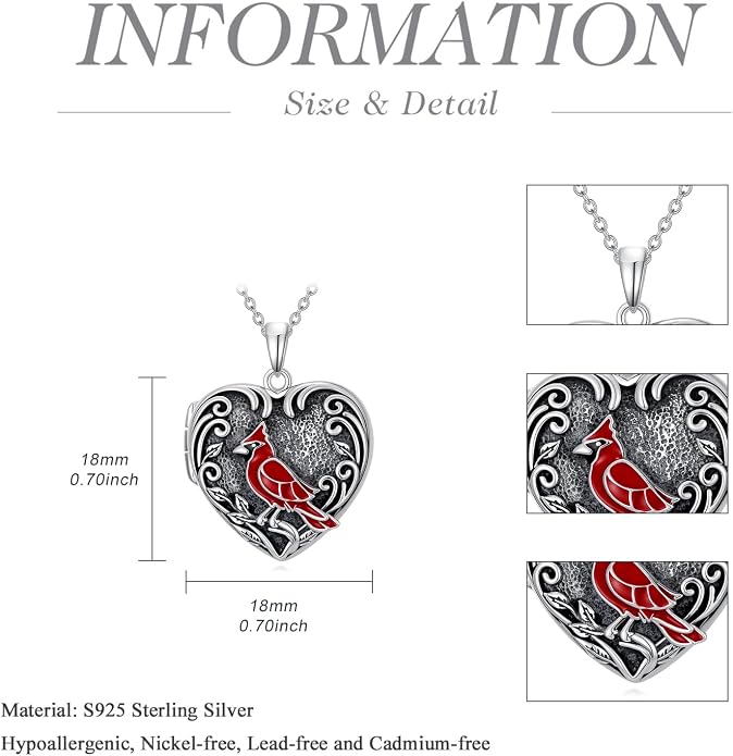 TOUPOP Heart Locket Necklace 925 Sterling Silver Love Locket that Holds Pictures Gifts for Women Her