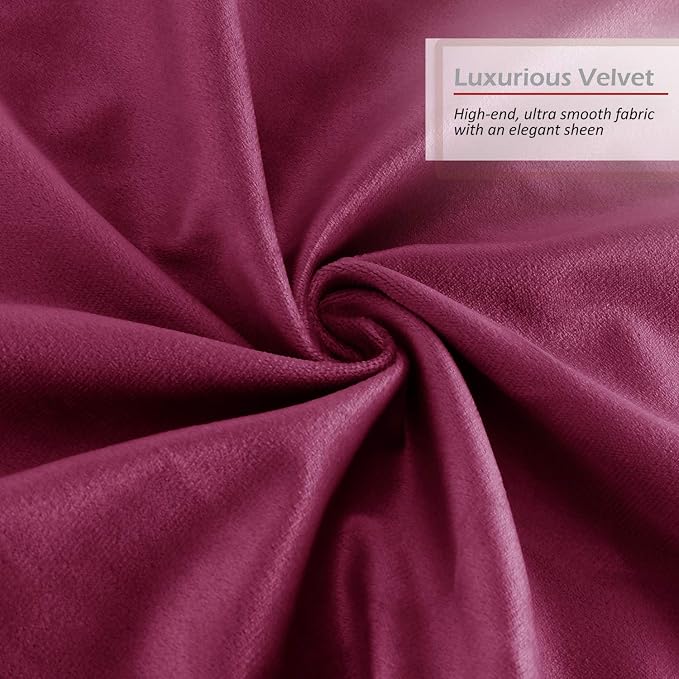 Nestl Throw Pillow Covers, Cozy Velvet Decorative Pillow Cases 24 x 24 Inches, Soft Solid Couch Pillow Covers for Sofa, Bed and Car, Set of 2 - Magenta