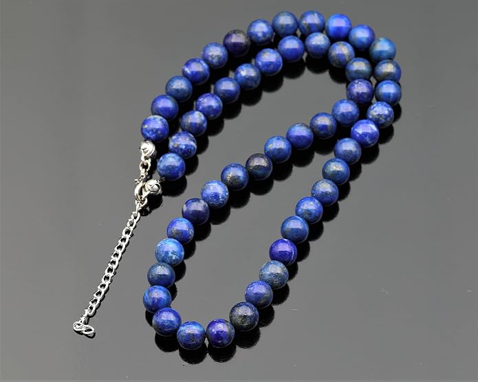 Natural Gemstone Beaded Choker Necklace | 8mm Handmade Adjustable Jewelry for Men & Women | Chakra Balancing Crystal Necklace | Spiritual Gift | Macrame Cord with Extender