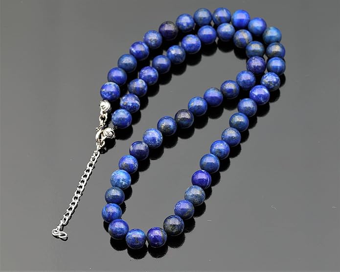 Natural Gemstone Beaded Choker Necklace | 8mm Handmade Adjustable Jewelry for Men & Women | Chakra Balancing Crystal Necklace | Spiritual Gift | Macrame Cord with Extender