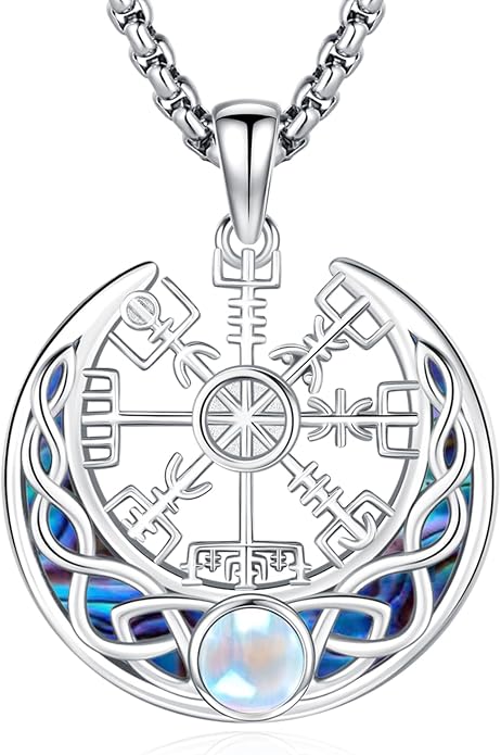 Eusense Viking Necklace for Men Women 925 Sterling Silver Pendant Thors Hammer/Norse Runes/Odin's Ravens/Wolf/Dragon/Snake/Yggdrasil/Freya/Helm of Awe/Valknut/Triskelion/Axe/Shield Viking Jewelry