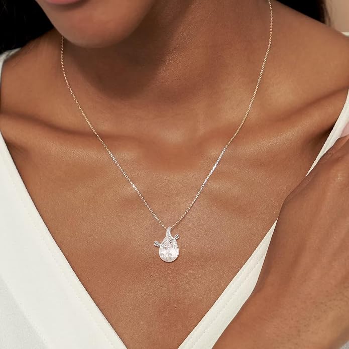 PRAYMOS S925 Sterling Silver Birthstone Necklaces for Women Dainty CZ Necklace Dragonfly Pendant Minimalist Jewelry Gift