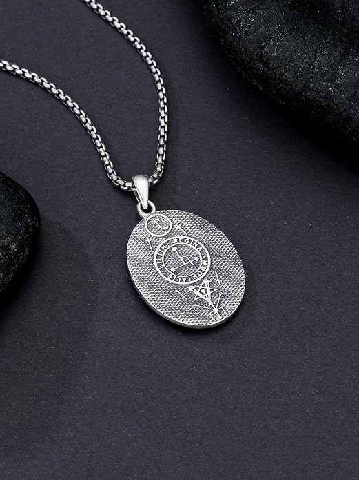 Viking Necklace Triple Horn of Odin/Wolf/Thor Hammer Necklace Viking Pendant Norse Jewelry Gifts for Man