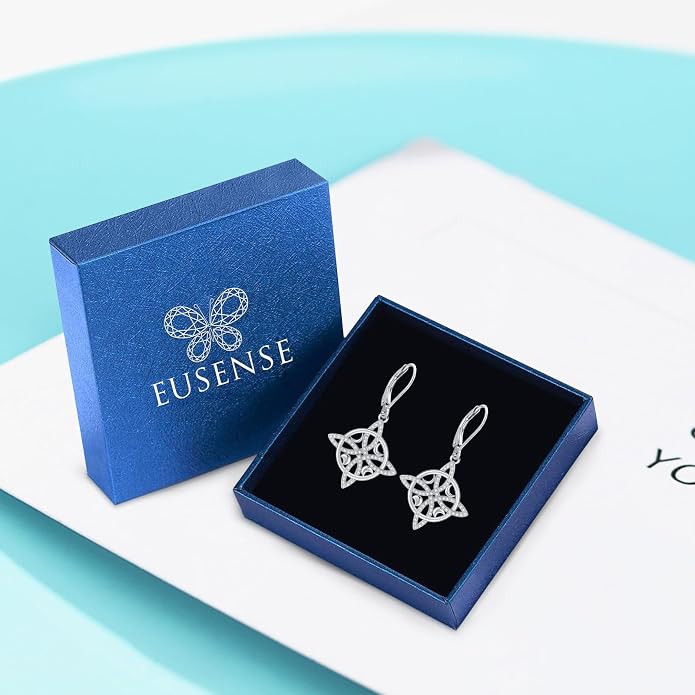 Eusense Sterling Silver Dangle Earrings for Women Tree of Life Animals Moonstone Turquoise Leverback Earrings Jewelry Gifts