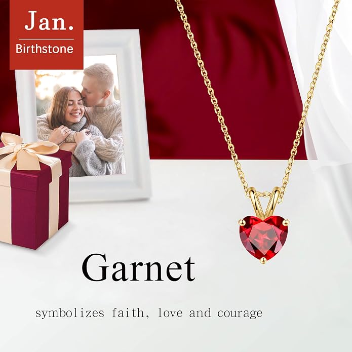SMILEST Dainty Heart Birthstone Necklace for Women, 925 Sterling Silver Necklace Sparkling Heart Pendant, Anniversary Birthday Gifts for Women Mom Wife Daughter Girlfriend Grandma