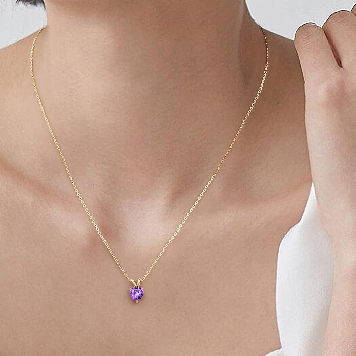 SMILEST Dainty Heart Birthstone Necklace for Women, 925 Sterling Silver Necklace Sparkling Heart Pendant, Anniversary Birthday Gifts for Women Mom Wife Daughter Girlfriend Grandma