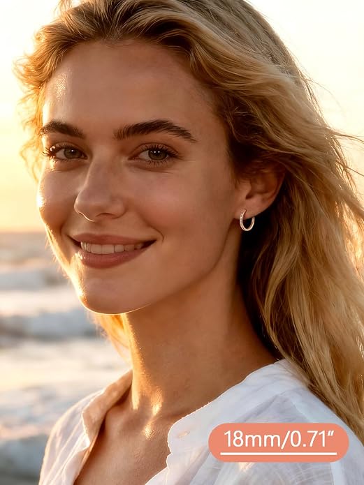 FaithHeart 925 Sterling Silver Post Huggie Hoop Earrings for Women, Silver Small Hoop Earring, Hypoallergenic Cartilage Earrings for Women