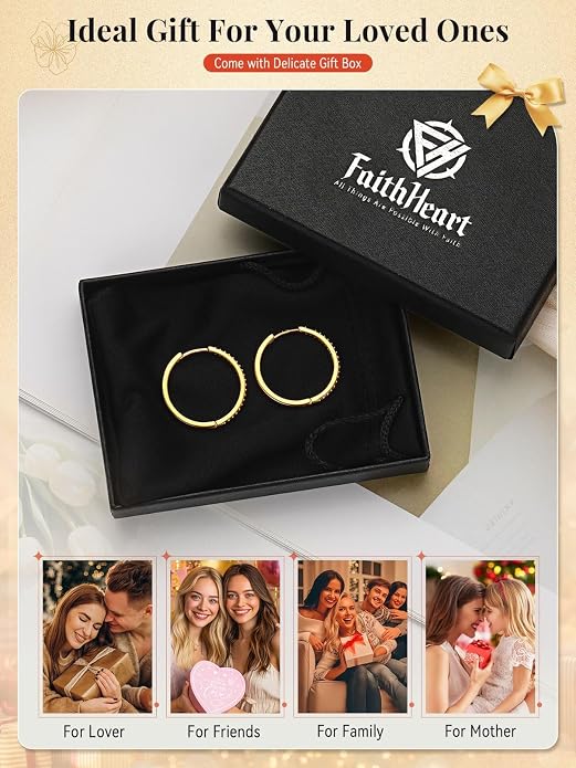 FaithHeart 925 Sterling Silver Post Huggie Hoop Earrings for Women, Silver Small Hoop Earring, Hypoallergenic Cartilage Earrings for Women