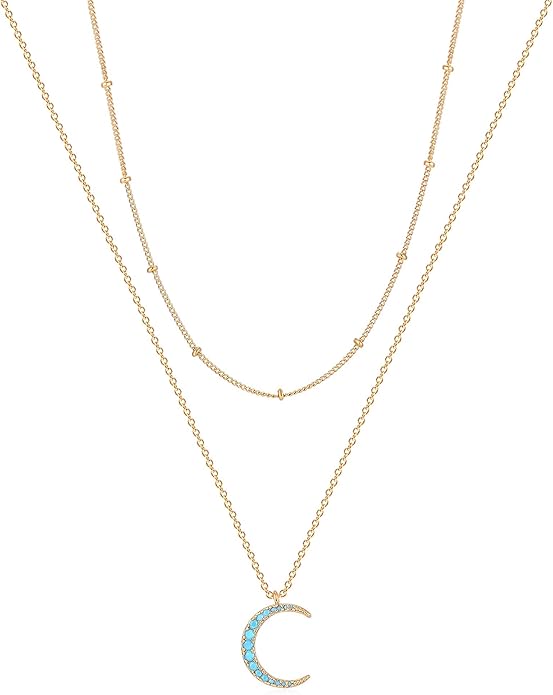 MEVECCO Layered Heart Necklace Pendant Handmade 18k Gold Plated Dainty Gold Choker Arrow Bar Layering Long Necklace for Women
