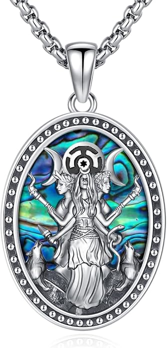 Witchy Jewelry for Women Men Nudo De Bruja Plata 925 Original Witches Knot Necklace Tetragrammaton Hecate Necklace Lilith Necklace Pentagram Necklace Cat Necklace Triple Moon Goddess Pendant Necklace