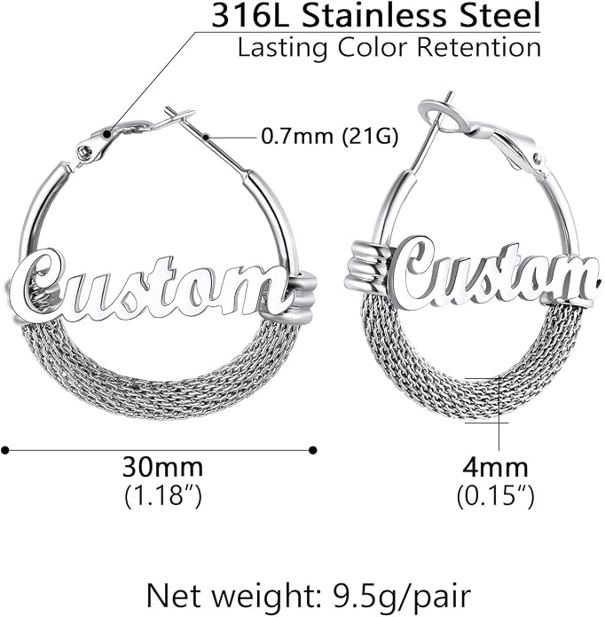 PROSTEEL 30/40/60/80/100mm Chunky Hoop Earrings For Women Gold Plated/Black Stainless Steel Hoops Earrings Statement Jewelry